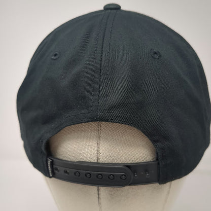 Billabong Snapback Black One Size Flat Brim Hat Embroidered Wave Logo Cotton