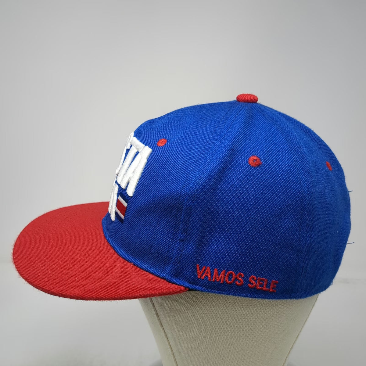 Blue Snapback One Size Costa Rica Hat Vamos Sele 3D Embroidery Graphic Flat Brim