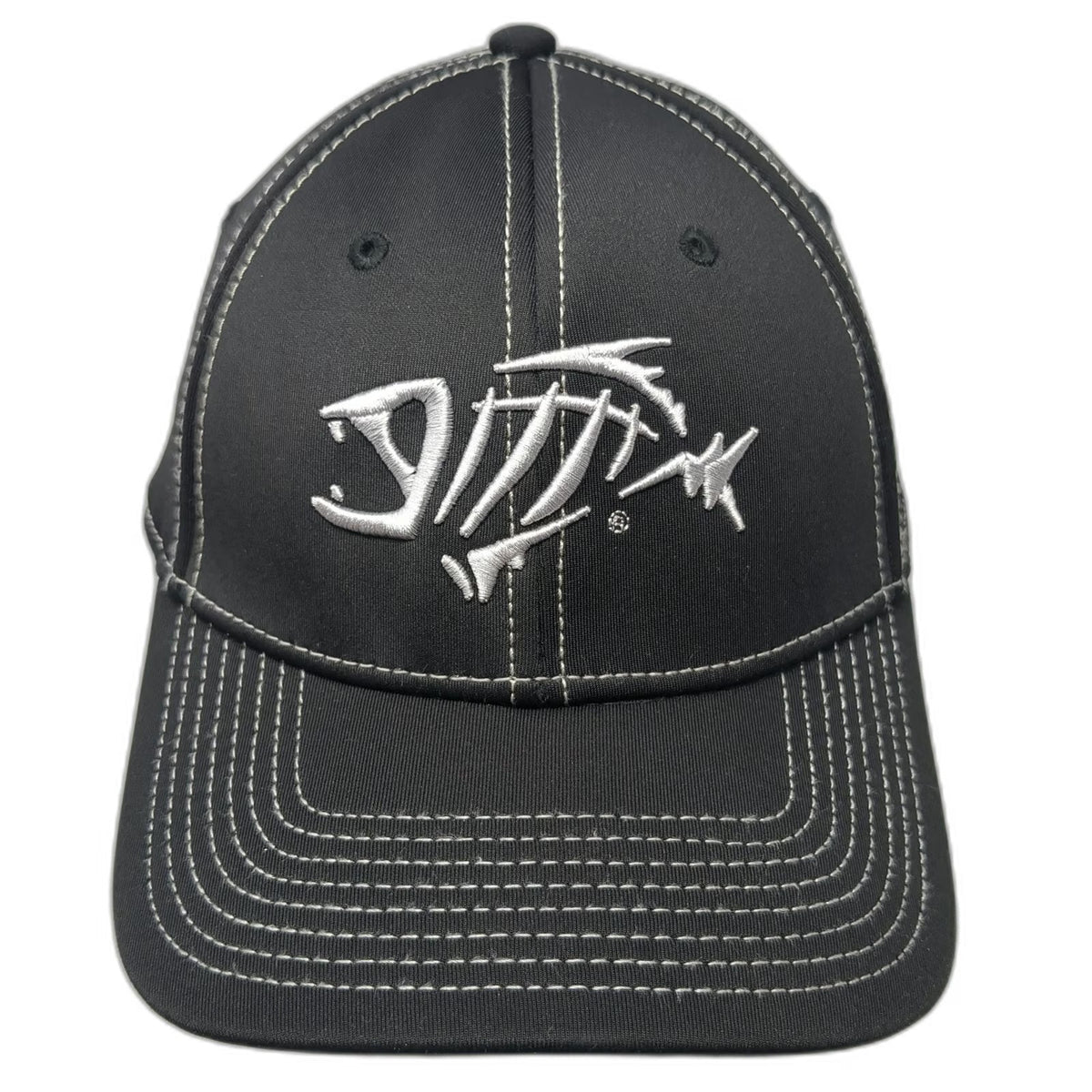 G.Loomis Baseball Cap Black L Fitted Fish Skeleton Contrast Stitching Hat