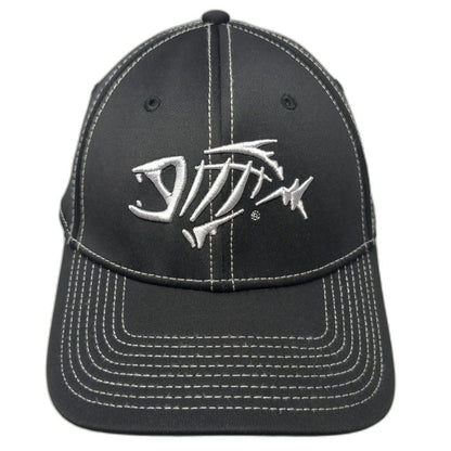 G.Loomis Baseball Cap Black L Fitted Fish Skeleton Contrast Stitching Hat