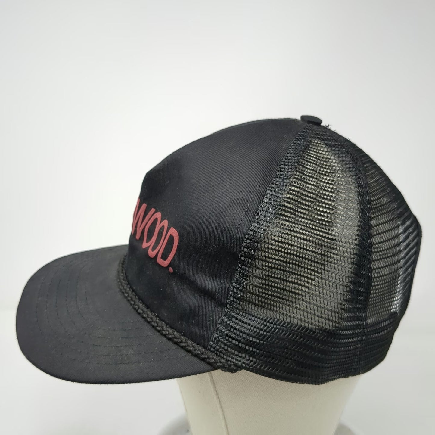 Headliner Fleetwood Trucker Hat Black Red Vintage Rope Mesh Snapback USA Made