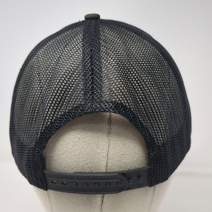 Fahrenheit Black Trucker Hat One Size Stanley Idaho Mountain Patch Mesh Snapback