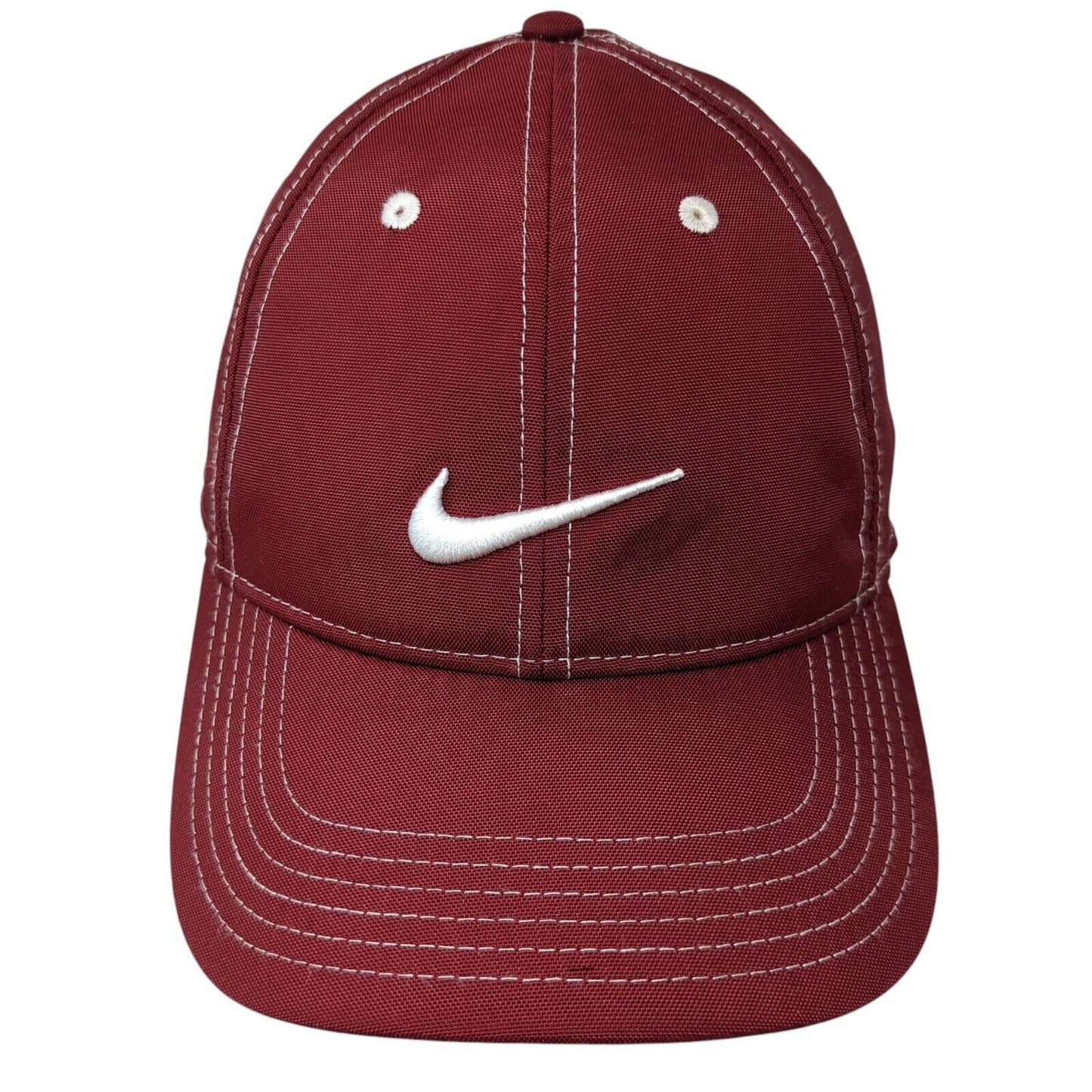 Nike Golf Strapback Hat Red One Size Adjustable Embroidered Swoosh Polyester