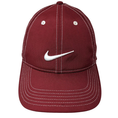 Nike Golf Strapback Hat Red One Size Adjustable Embroidered Swoosh Polyester