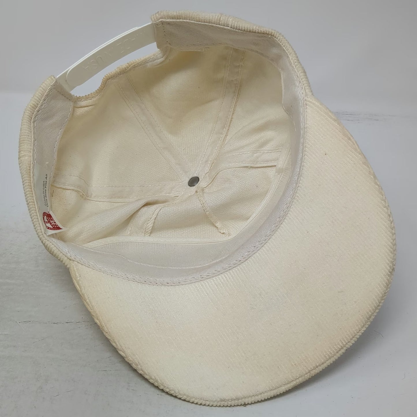 University Square 5 Panel Beige Blue One Size Corduroy Script Snapback Hat