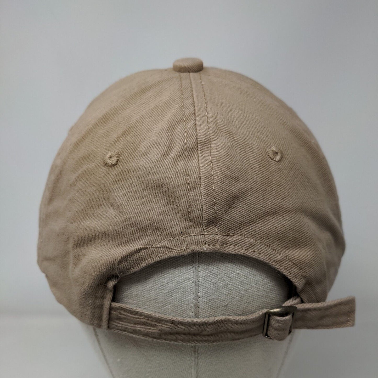 NY Slideback Hat Tan One Size Adjustable Embroidered Solid 6 Panel