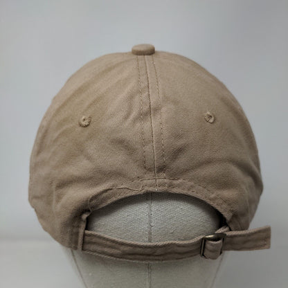 NY Slideback Hat Tan One Size Adjustable Embroidered Solid 6 Panel