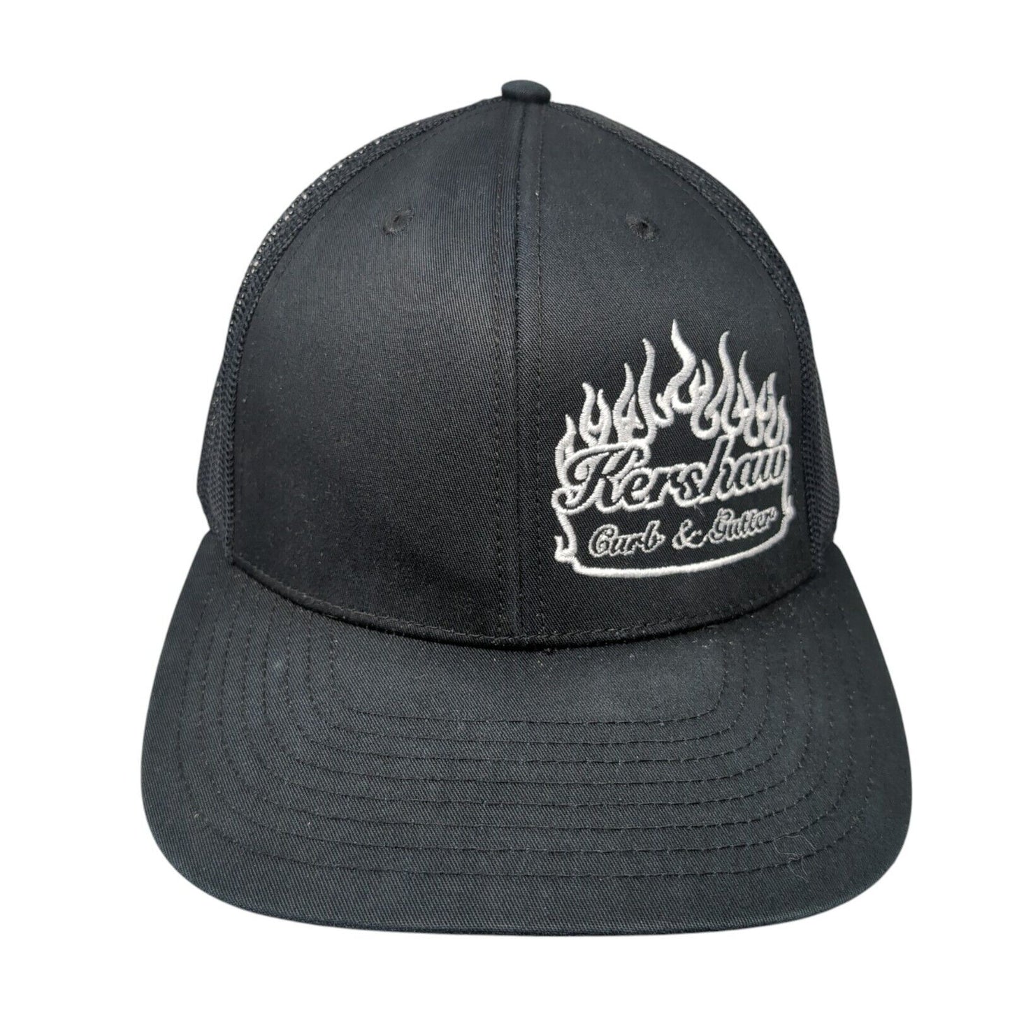 Kershaw Curb & Gutter Snapback Trucker Hat Black OS Adjustable Mesh Richardson
