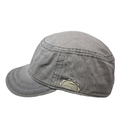 PrAna Army Cap Gray OSFM Herringbone Cotton Adjustable Contrast Underbrim Hat