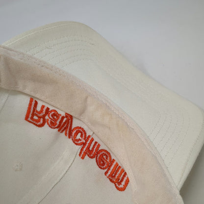 Raychem White Snapback Hat Orange Embroidered Logo Cotton 6 Panel Vintage