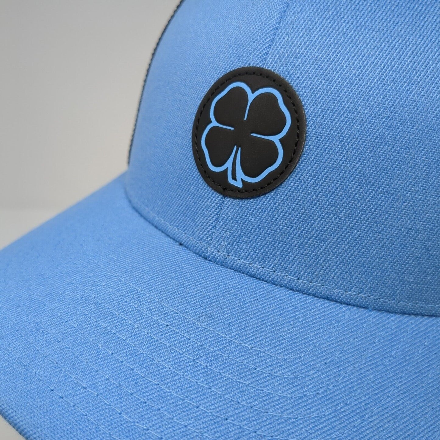 Black Clover Idaho Fitted Mesh Back Trucker Hat Blue S/M Live Lucky