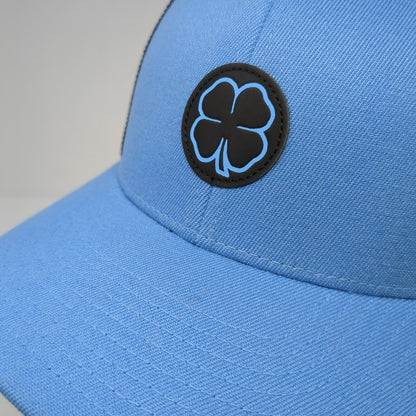 Black Clover Idaho Fitted Mesh Back Trucker Hat Blue S/M Live Lucky