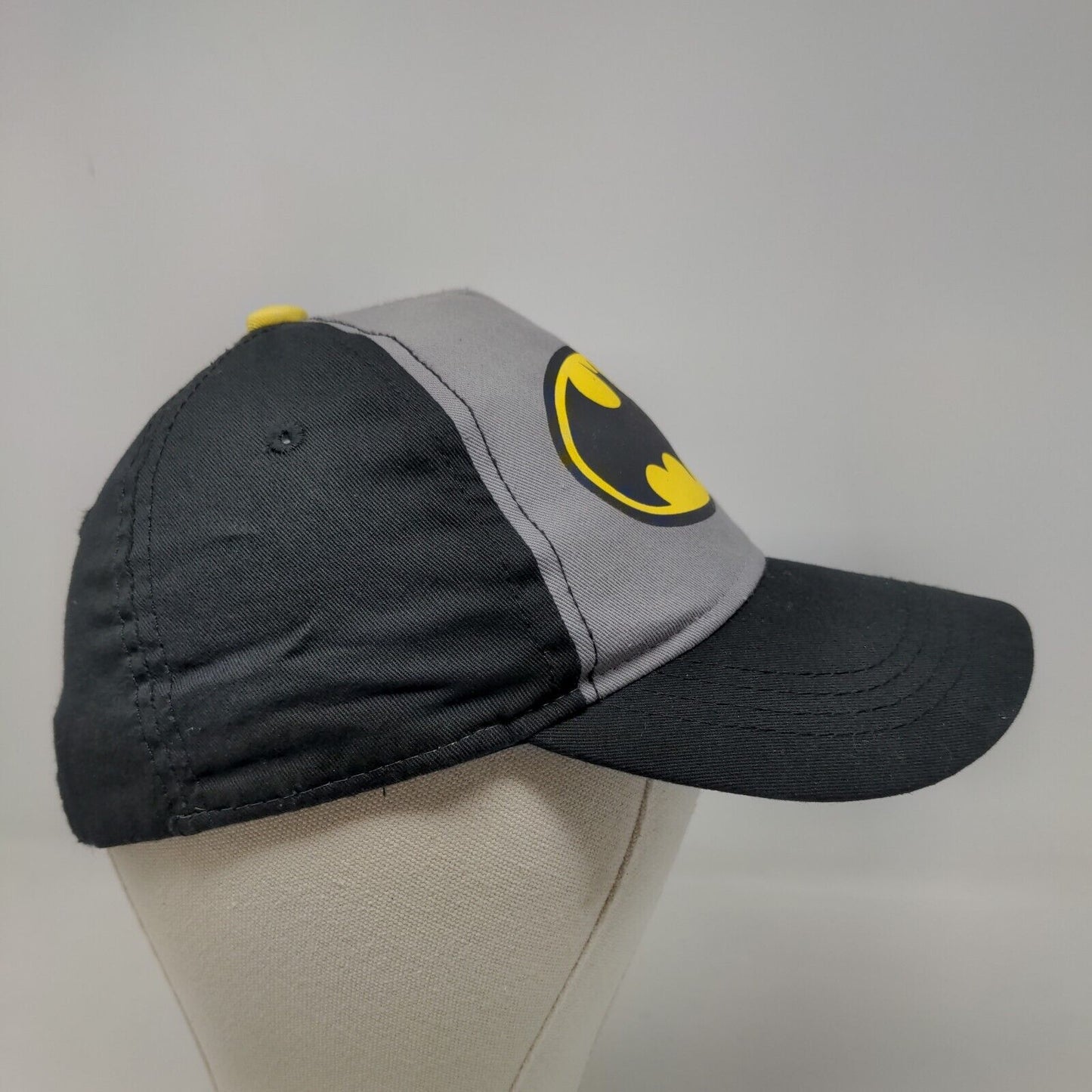 Batman Boy's Strapback Hat Black Gray Size OSFM Graphic Logo 100% Cotton