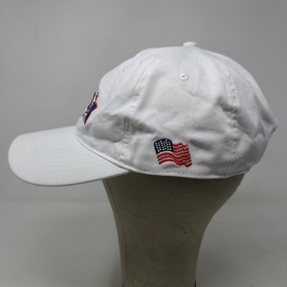 Statesman Cap 10K Men's Slideback Hat White Embroidered Logo 100% Cotton