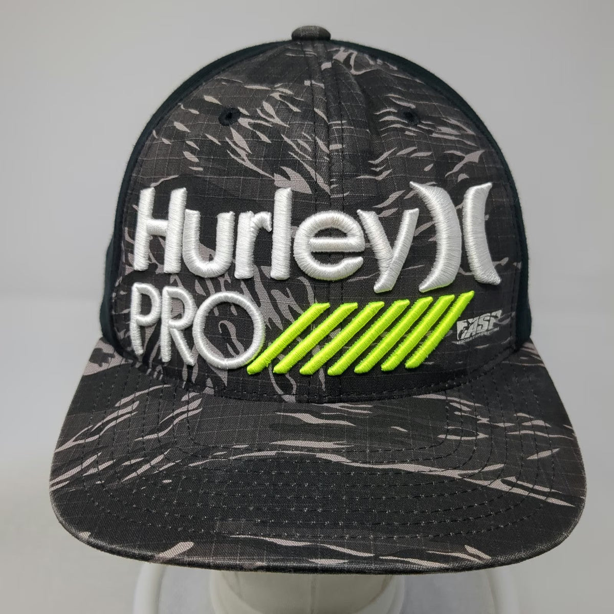 Hurley Snapback Hat Black One Size Camo Pro Flexfit 110 Flat Bill Underbrim