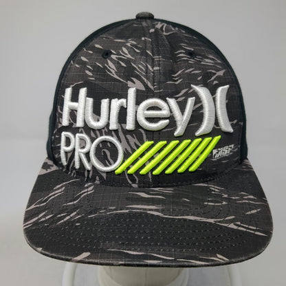 Hurley Snapback Hat Black One Size Camo Pro Flexfit 110 Flat Bill Underbrim