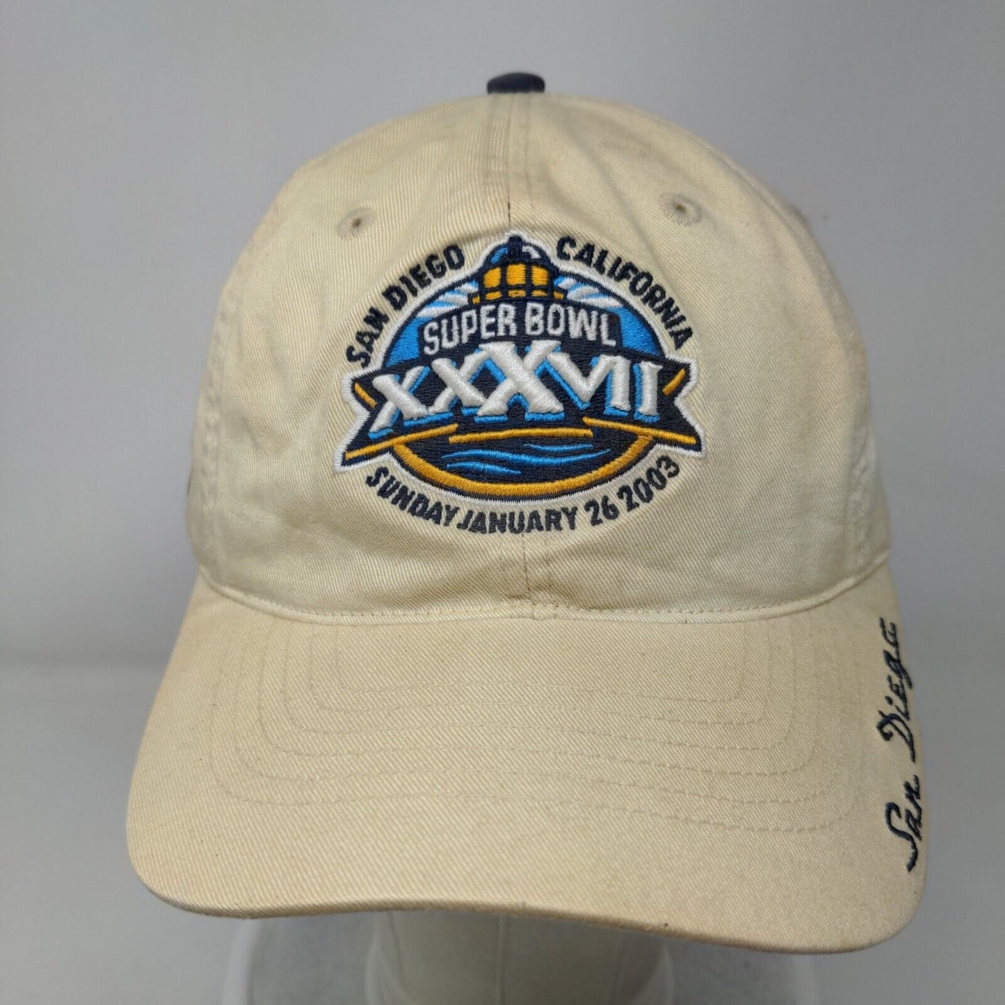 San Diego California Super Bowl XXXVII Slideback Hat Tan OSFA Reebok