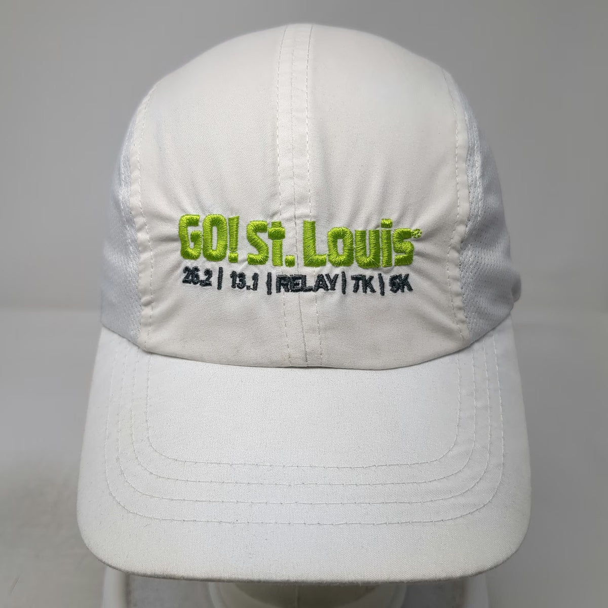 Ahead GO! St. Louis Running Marathon Mesh White Blue One Size Baseball Cap Hat