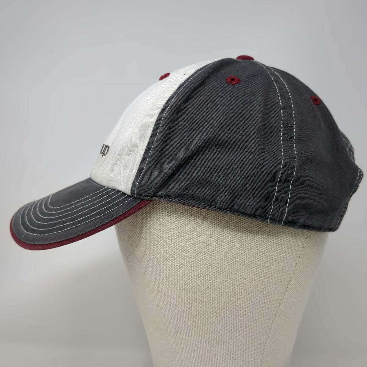 Richardson Baseball Cap Gray White Red One Size Echelon Group Logo Hat Slideback