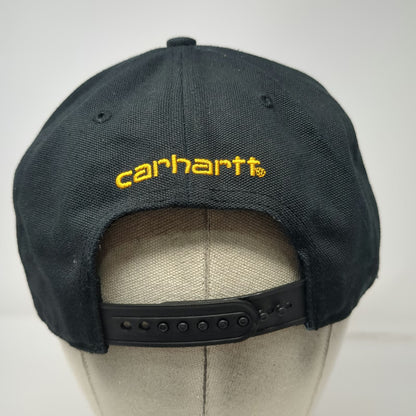 Carhartt Snapback Black One Size CCR Embroidery Flat Brim Cotton Workwear Hat