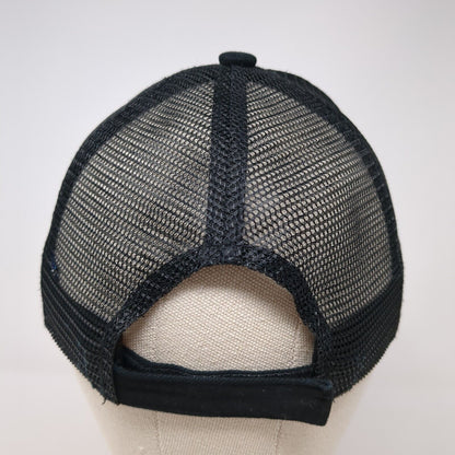 Vista Strapback Hat Black One Size Adjustable Mesh Back Port Authority Cotton