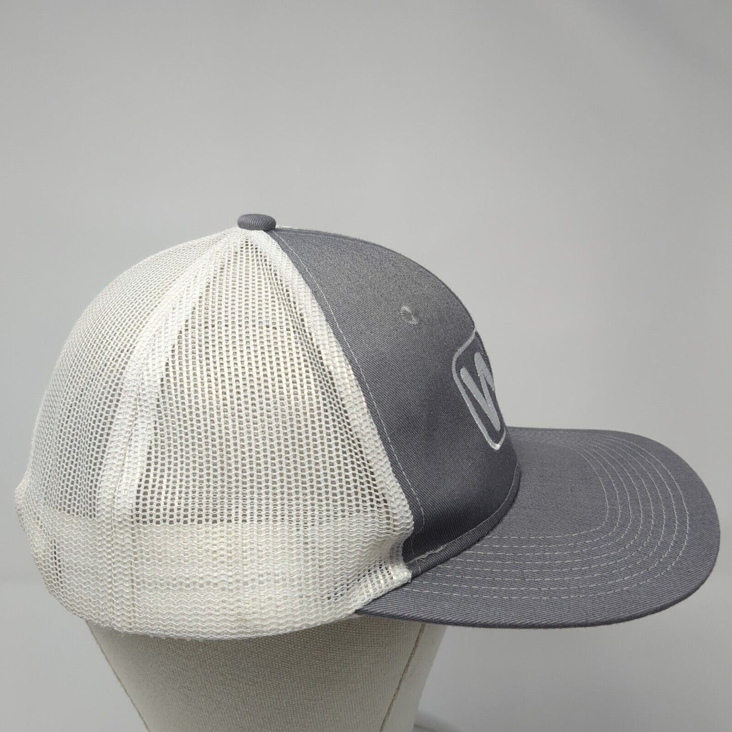 W420 Snapback Trucker Hat Gray OS Adjustable Embroidered Mesh Port Authority