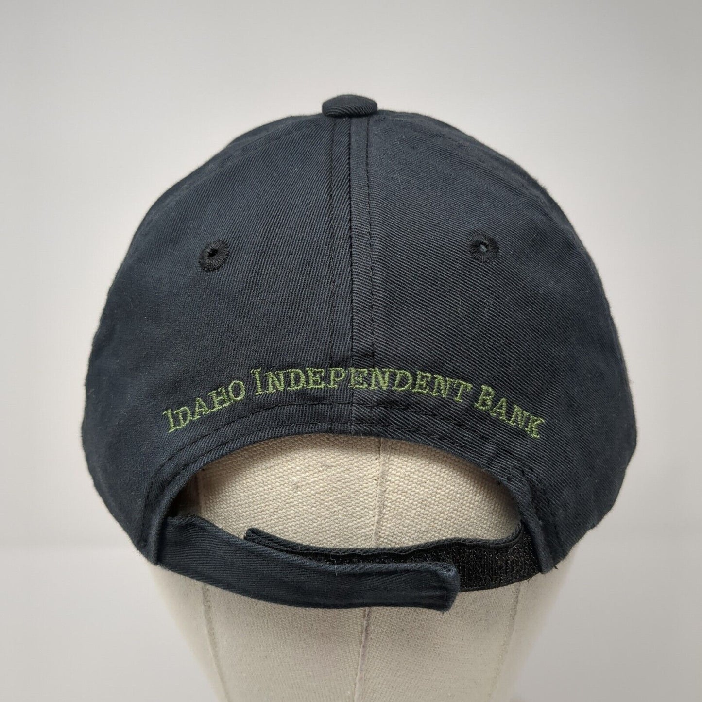IIB Idaho Independent Bank Strapback Hat Black OS Adjustable Embroidered Cotton