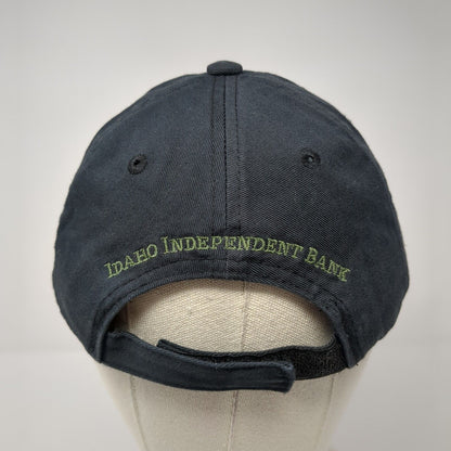 IIB Idaho Independent Bank Strapback Hat Black OS Adjustable Embroidered Cotton