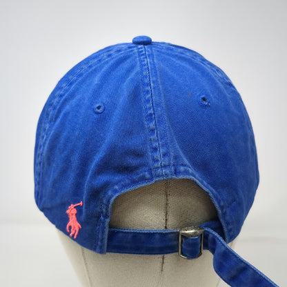 Polo Ralph Lauren Baseball Cap Blue Pink One Size Monogram Crossed Mallets Hat