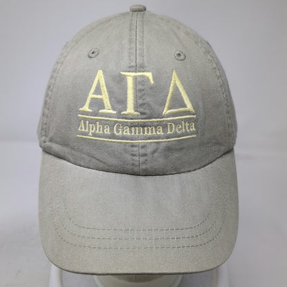Adams Baseball Cap Beige One Size Alpha Gamma Delta Embroidered Strapback Hat