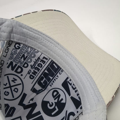 LGND Supply Co. Trucker Hat White Blue Camo One Size Snapback Mesh Graphic Cap