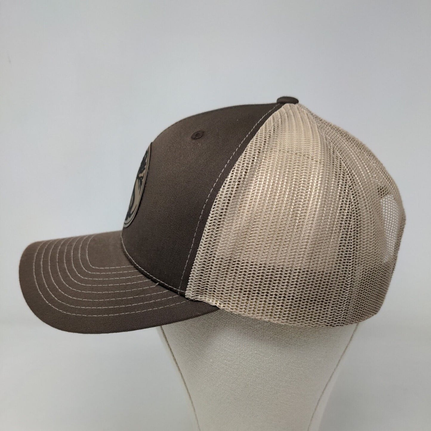 Richardson Men's Snapback Mesh Back Hat Brown Tan Adjustable Jordan Oaks Logo