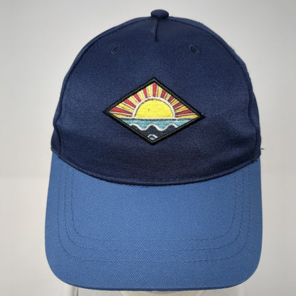 Sunset Strapback Hat Blue One Size Adjustable Embroidered Vented Holes 6 Panel