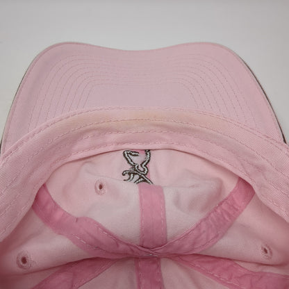 Browning Logo Strapback Hat Pink One Size Adjustable Embroidered Logo