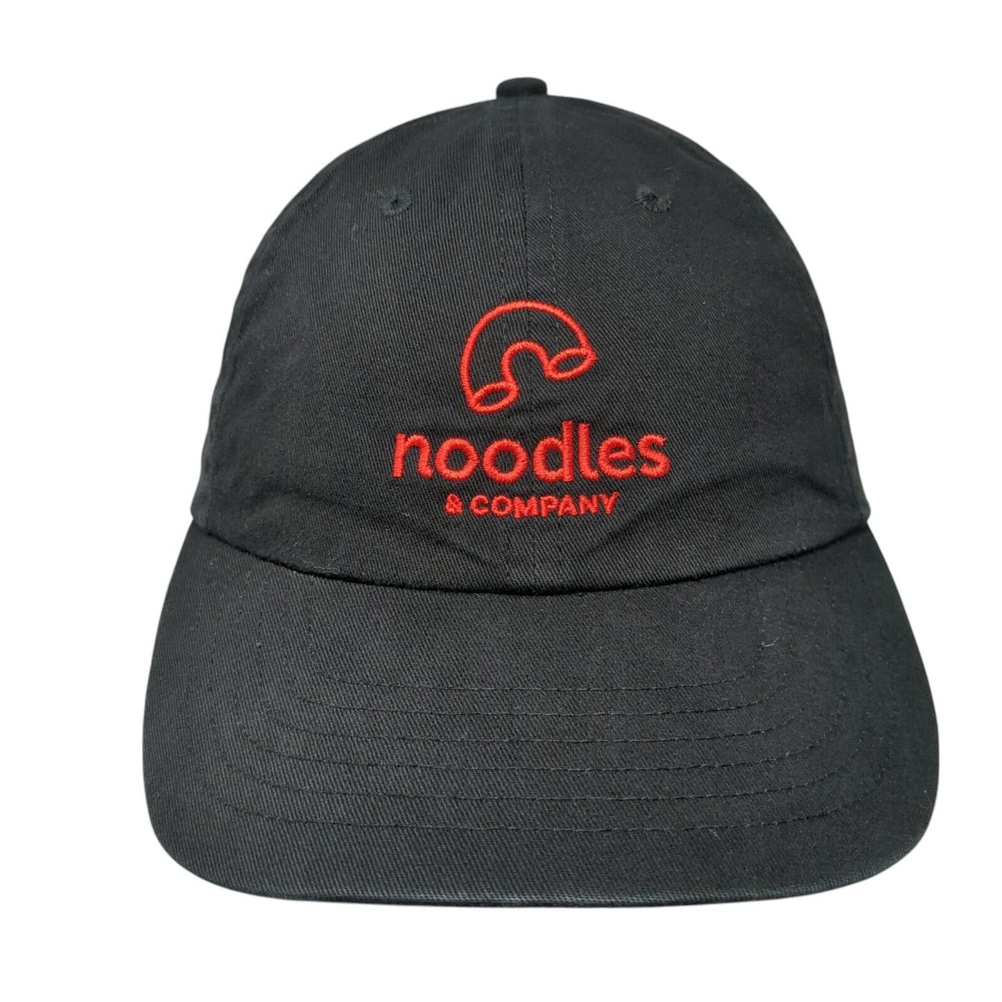 Noodles & Company Strapback Hat Black One Size Embroidered 6 Panel