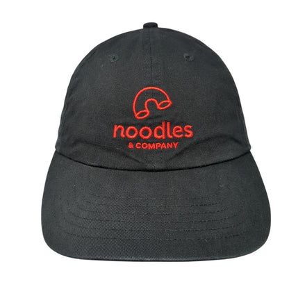 Noodles & Company Strapback Hat Black One Size Embroidered 6 Panel