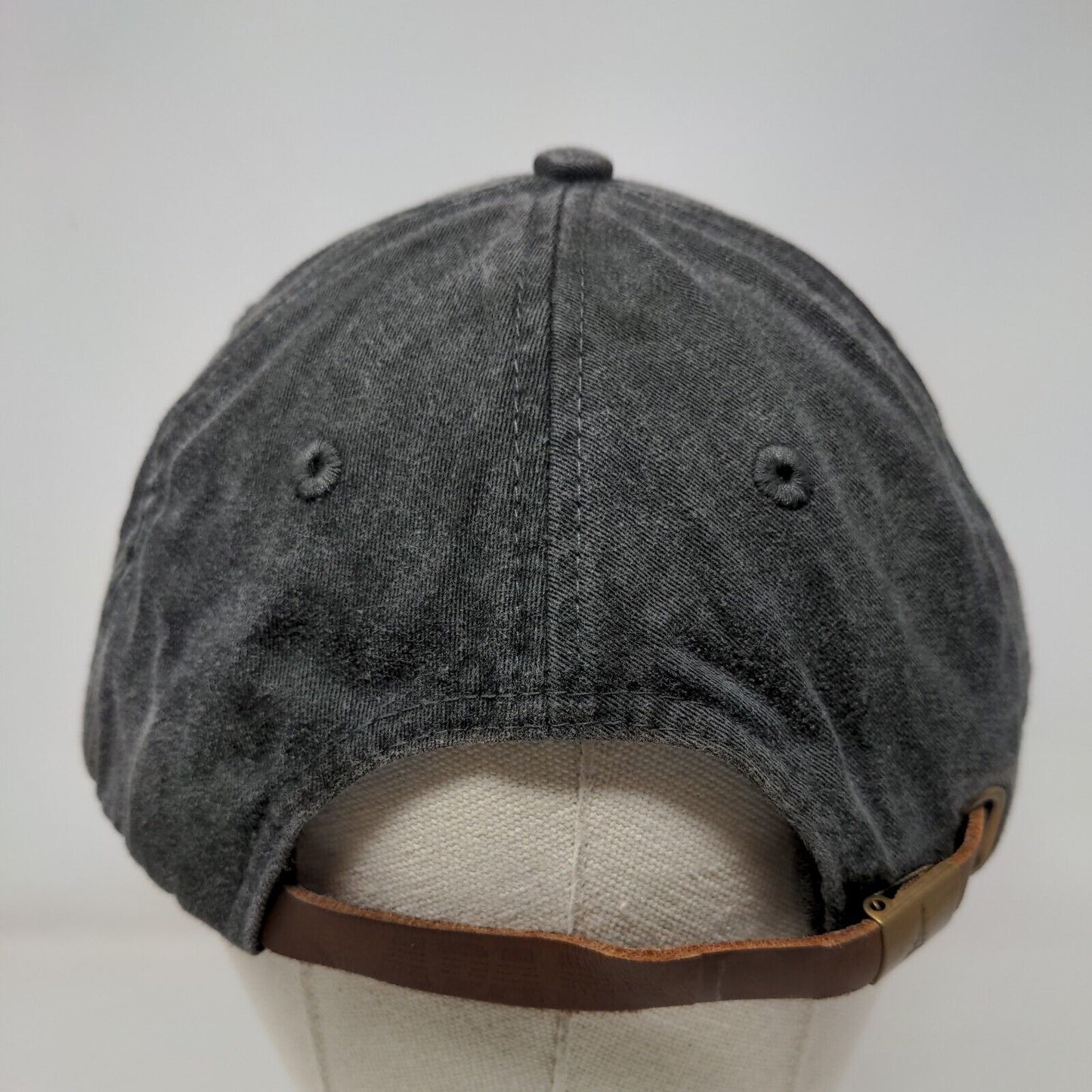 Minnie Mouse Slideback Hat Gray One Size Embroidered Leather Strap Adams