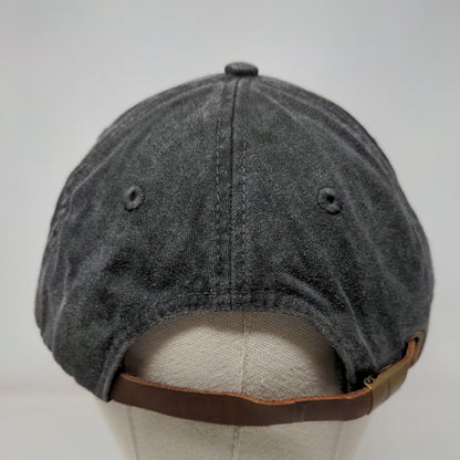 Minnie Mouse Slideback Hat Gray One Size Embroidered Leather Strap Adams