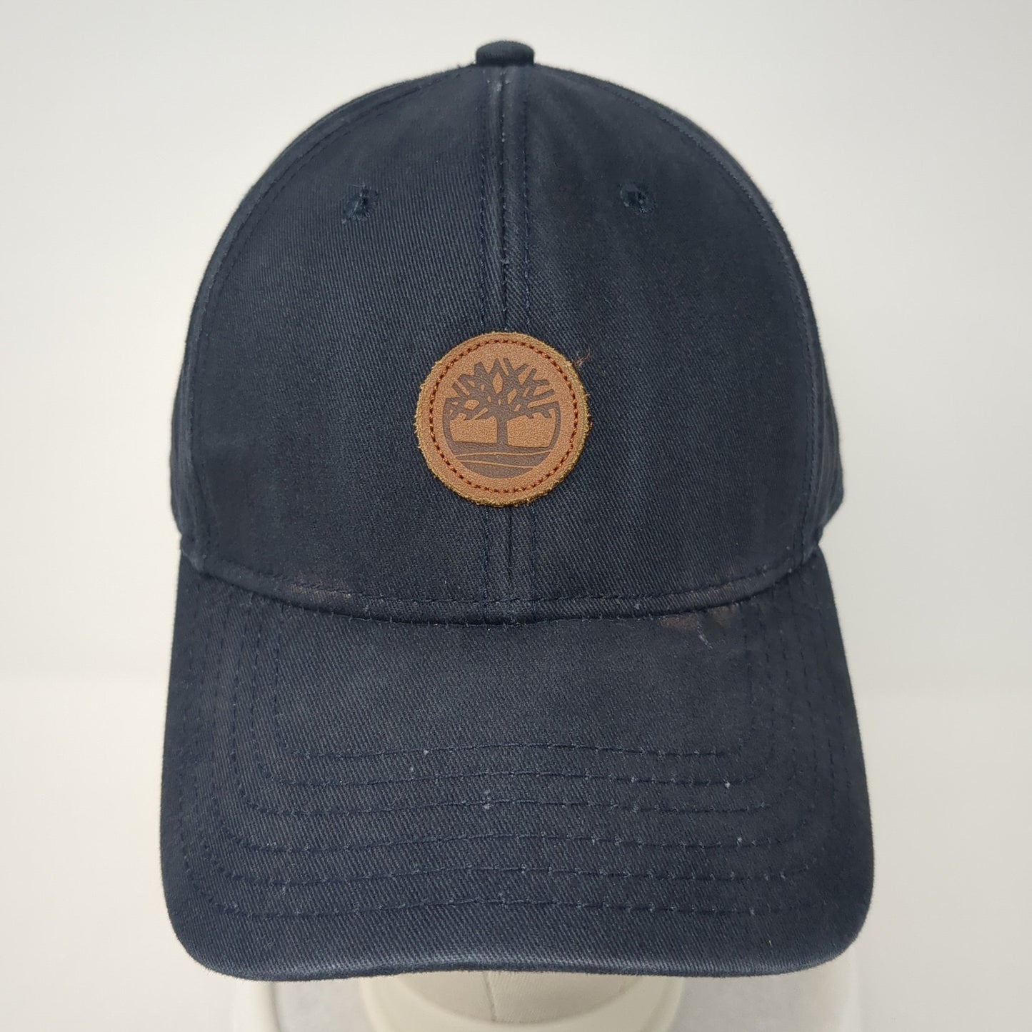 Timberland Strapback Baseball Cap Blue One Size Adjustable Leather Patch