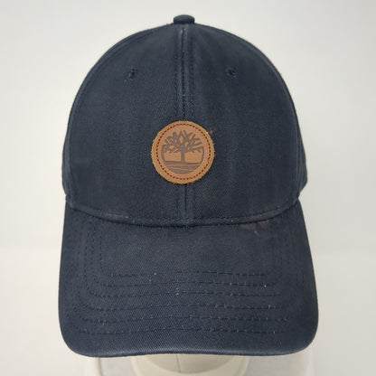 Timberland Strapback Baseball Cap Blue One Size Adjustable Leather Patch