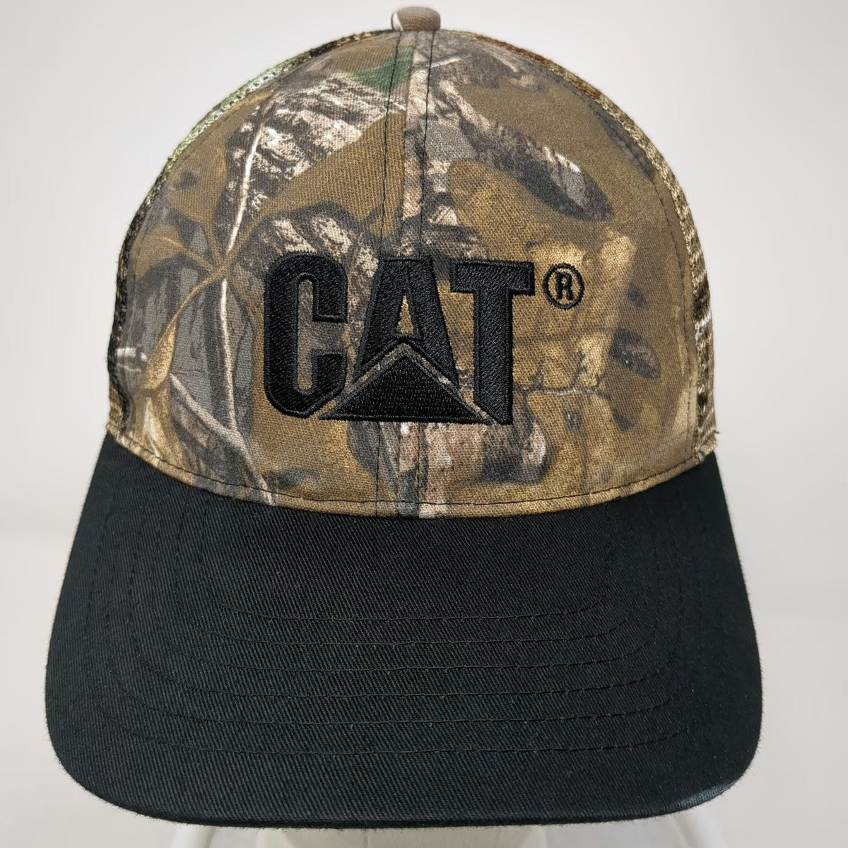 CAT Baseball Cap Green Black One Size Mesh Camo Holt of California Strapback Hat