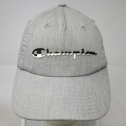 Champion 5 Panel Gray Hat One Size Jersey Fabric Script Logo Slideback C Logo