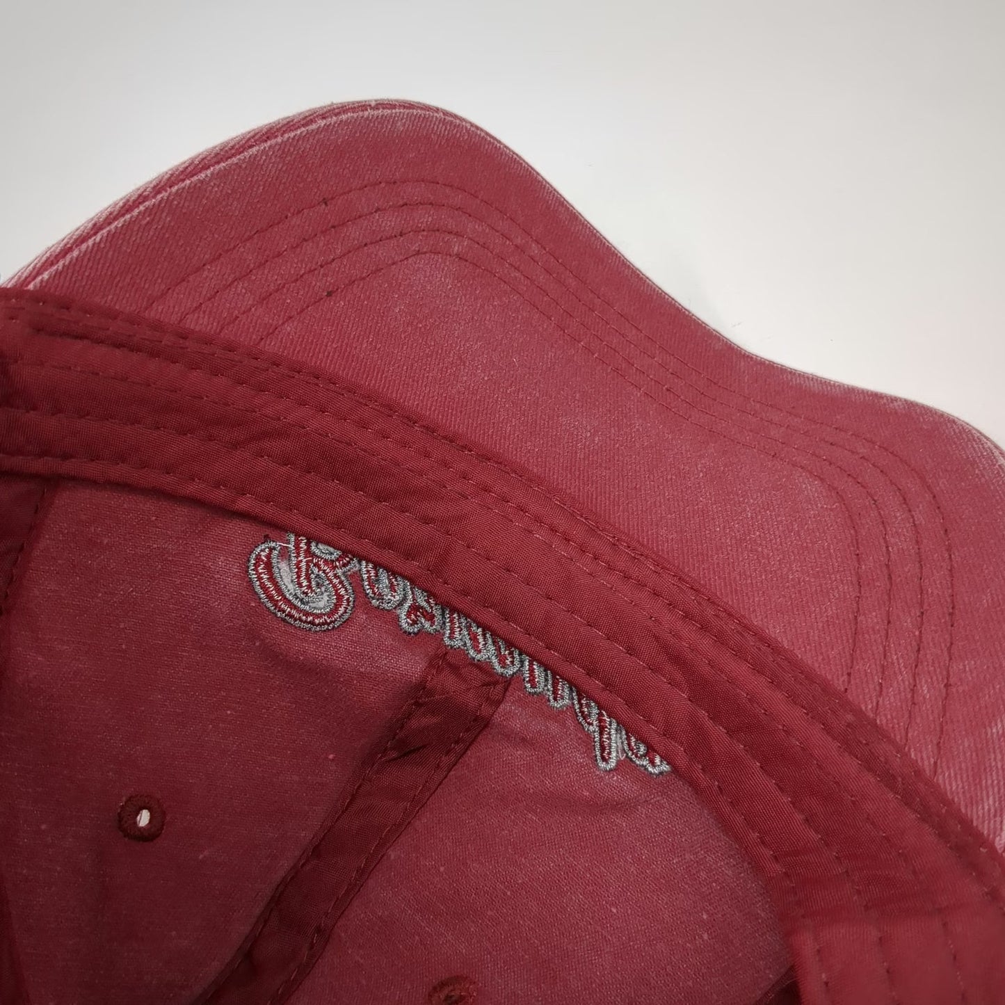 Jacobson Hat Baseball Cap Red Gray One Size Adjustable Washed Cotton Bermuda