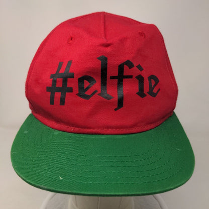 #elfie Snapback Hat Red OSFM Adjustable Colorblock Holiday Outdoor