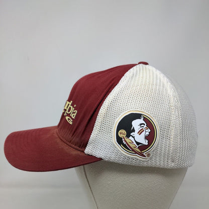 Columbia PFG Men's Fitted Mesh Back Hat Red S-M Florida State Seminoles Logo