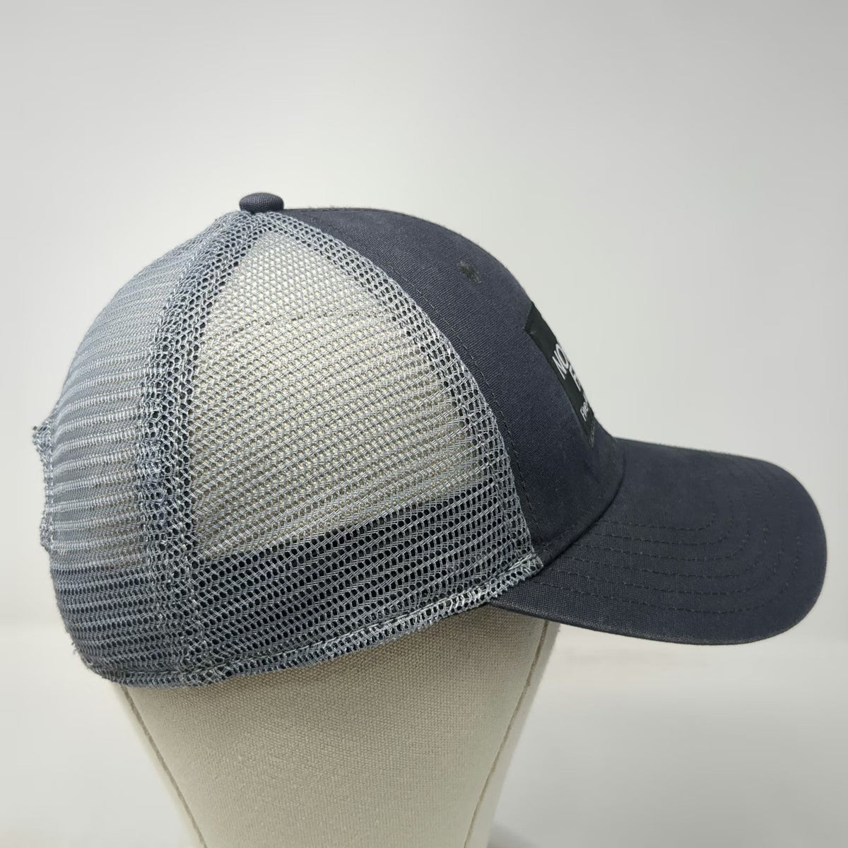 The North Face Trucker Hat Gray One Size Mesh Back Snapback Logo Patch Alpine