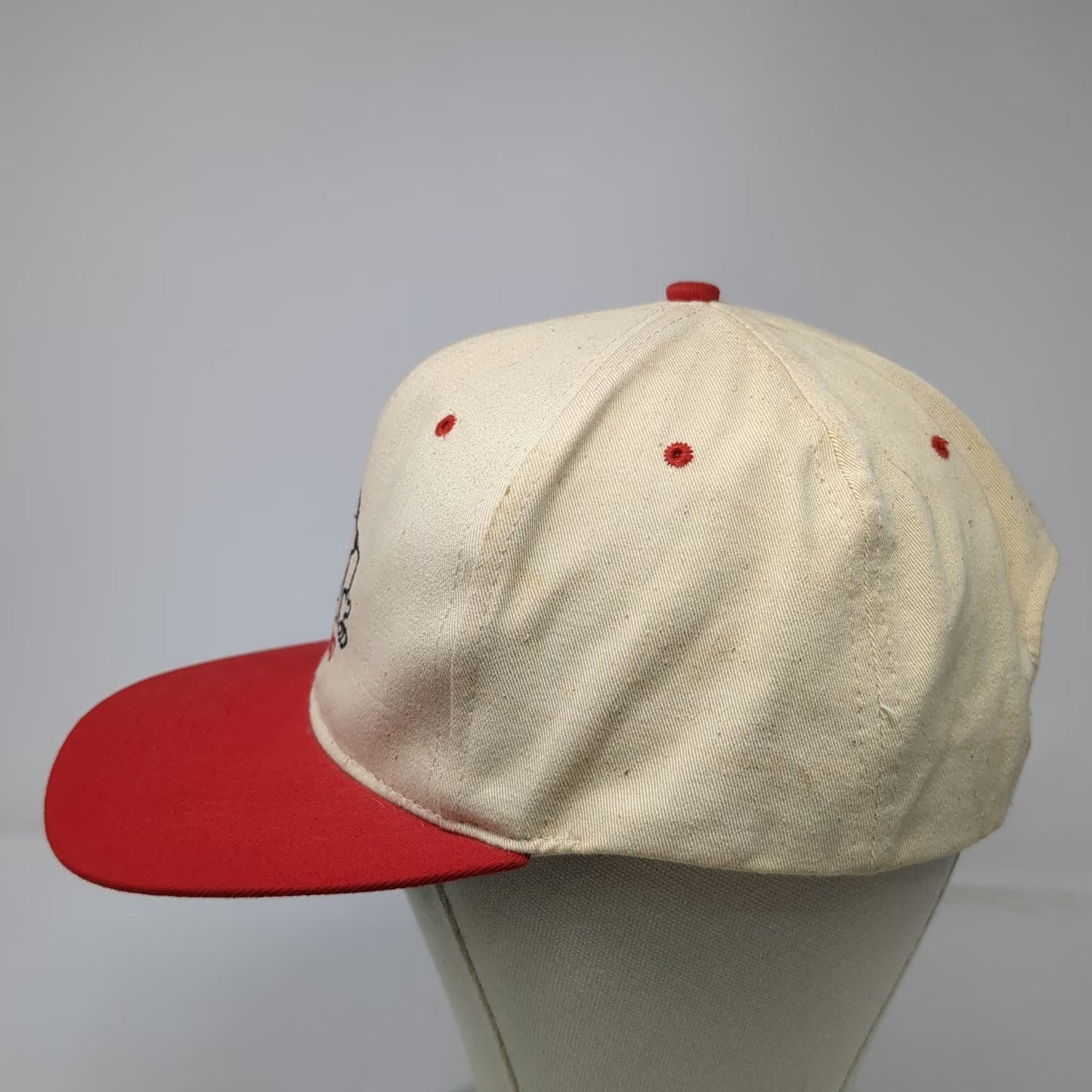 King Cap Snapback Hat Beige Red One Size Green Underbrim I Dunno Shrug Graphic