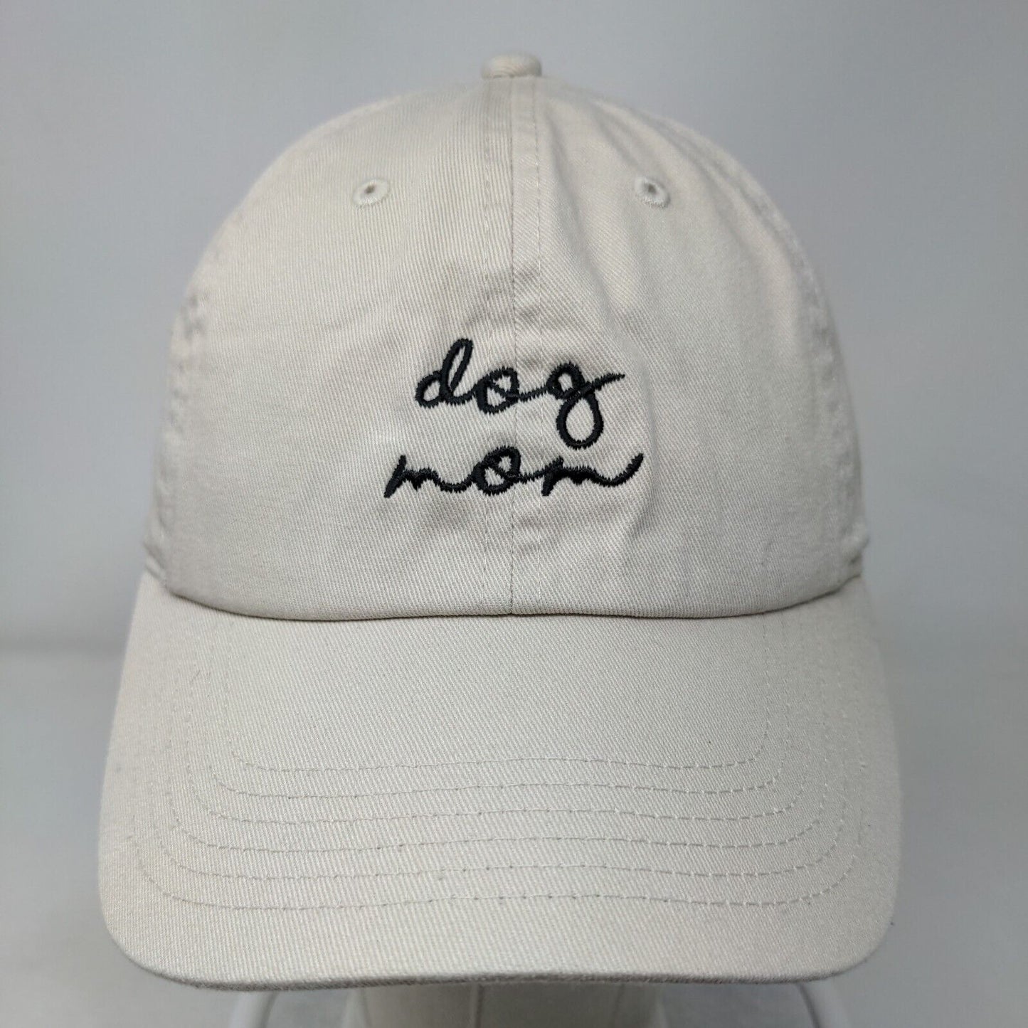 Dog Mom Slideback Hat Tan OSFA Adjustable Embroidered 6 Panel Newhattan