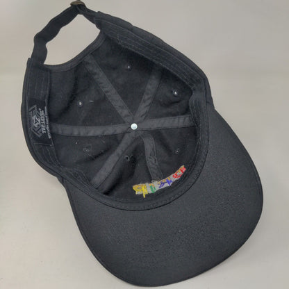 Drip Slideback Hat Black One Size Adjustable Embroidered Top Level Cotton