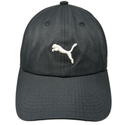 Puma Baseball Cap Black One Size Embroidered Cat Logo Slideback Polyester Hat